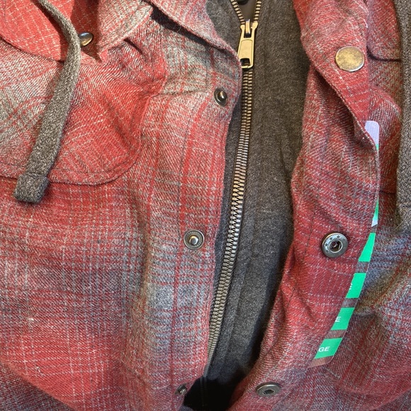 berkley jensen fleece hooded flannel shirt